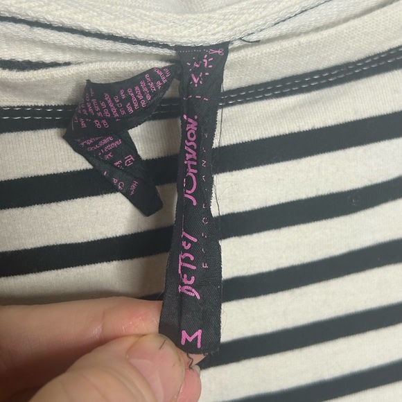 Betsy Johnson‎ Striped Long Sleeve Top with Lightning Bolt Embroidery Size Med. - Picture 4 of 7